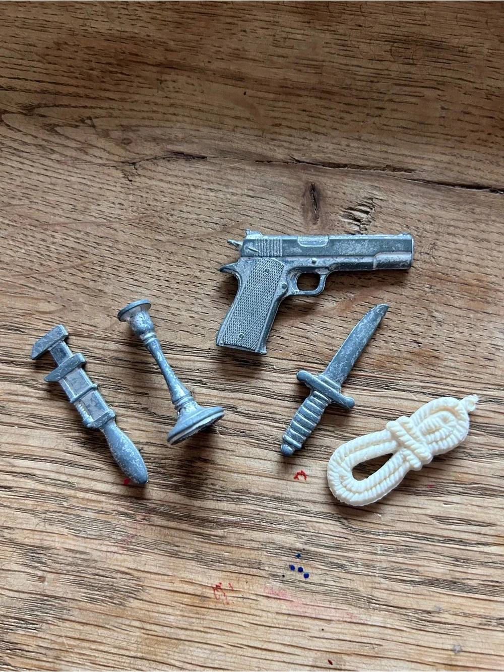Vintage metal clue game pieces for Jewelery making crafts unique gifts weapons